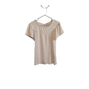 Loft white flowy‎ Rayon blend blouse